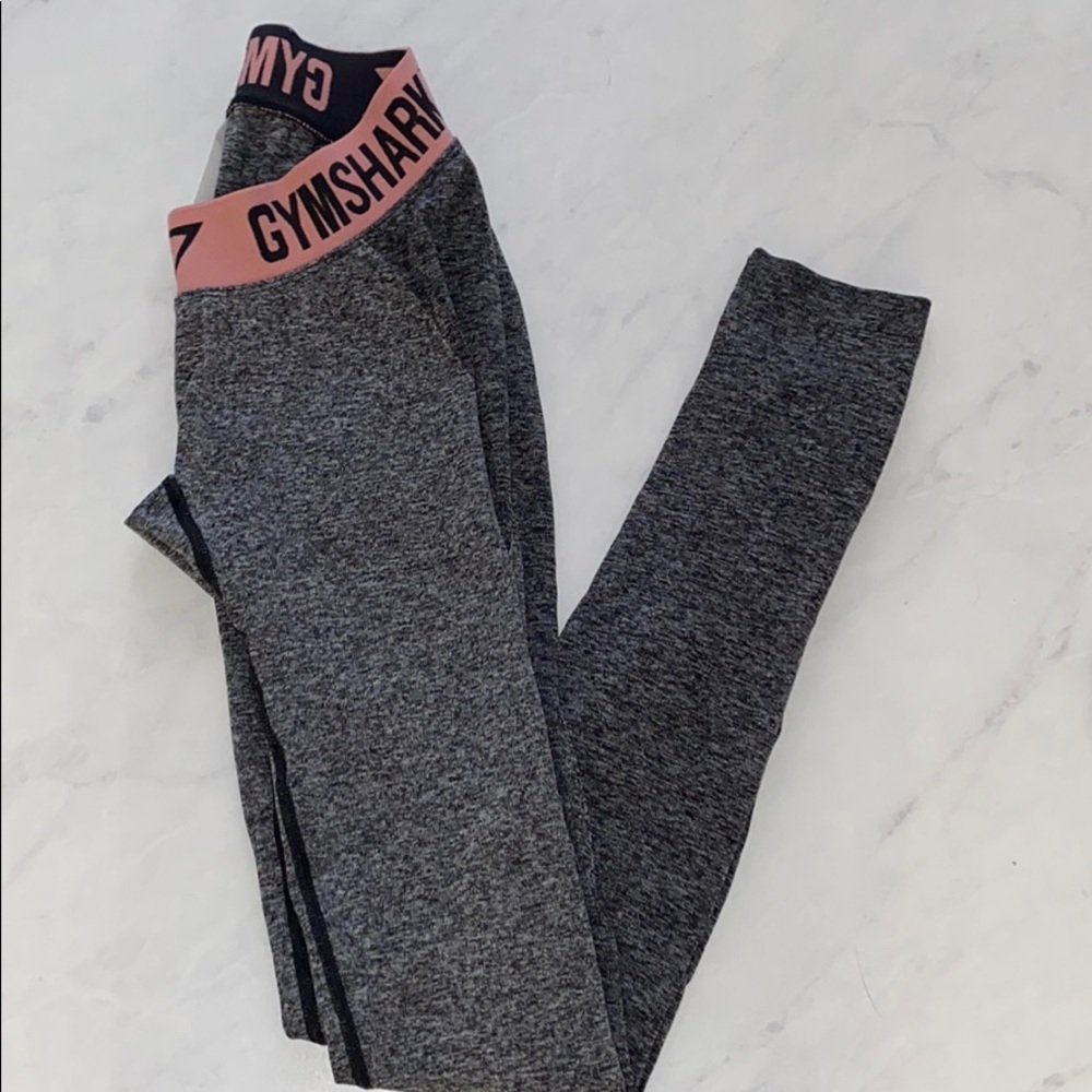 💗GYMSHARK Flex Leggings - gray & pink XS